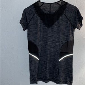 Black reflective workout top